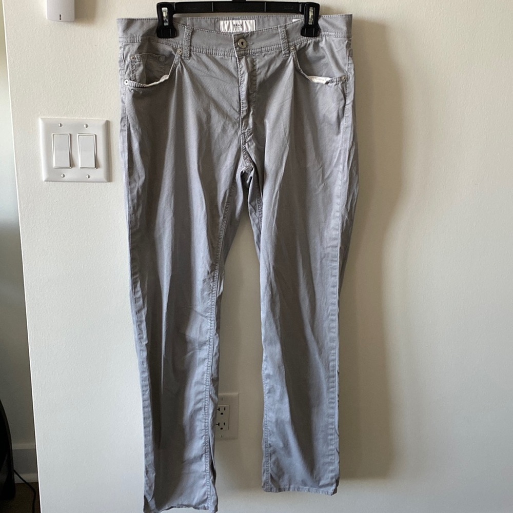 Brax | Mens 34 x 32 | Feel Good Cooper Fancy Regular Fit Lightweight Gray Pants